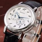 Fake Breguet SS Arabic Markers Black Leather Watch